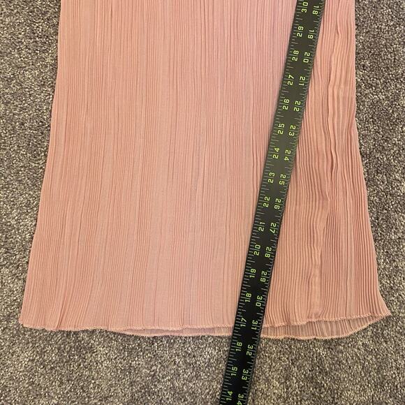 Zara Women's Palazzo Wide Leg Pants Pink Pull On Micro Pleated Size XS - NWT $59 - Picture 9 of 15